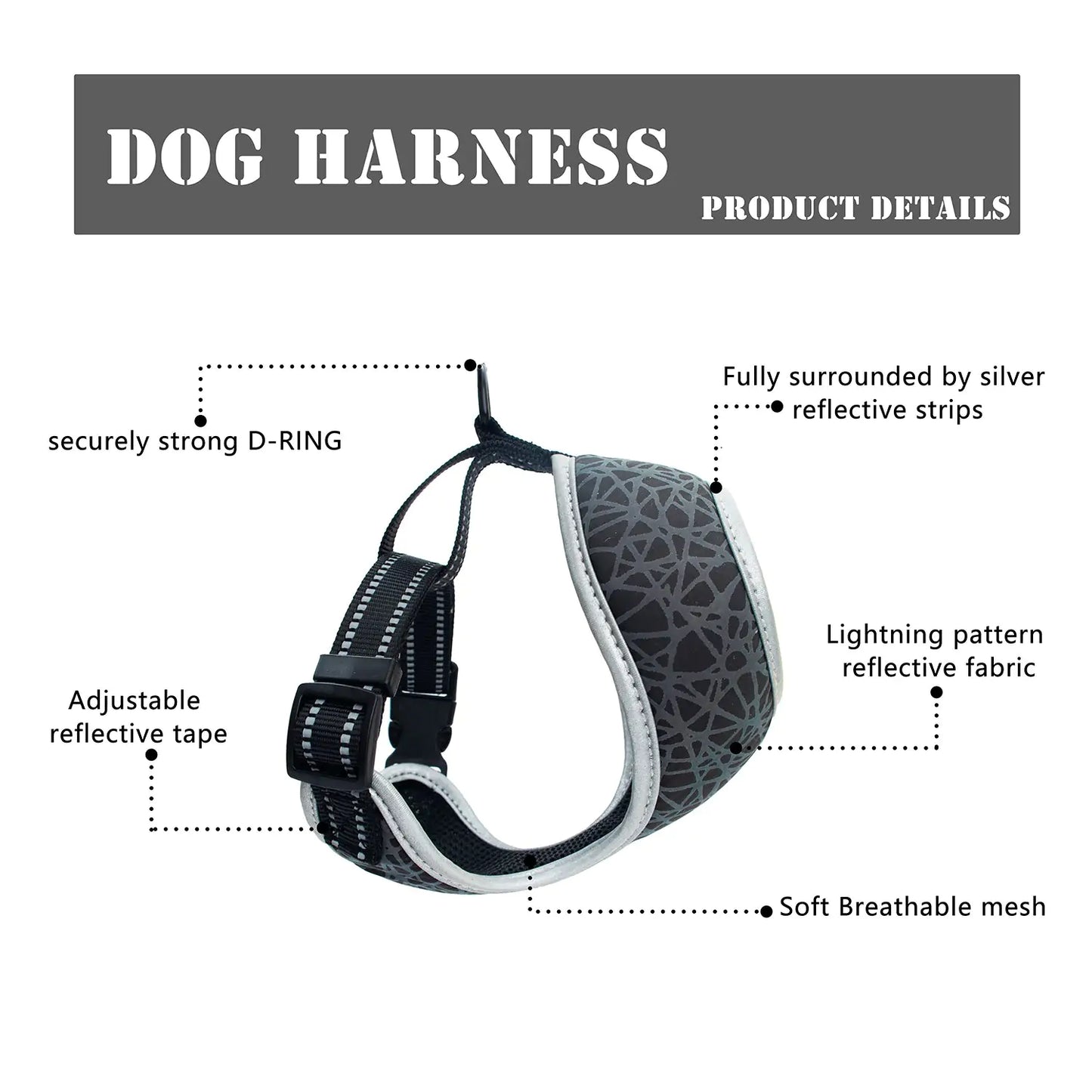 Adjustable Reflective Pet Harness